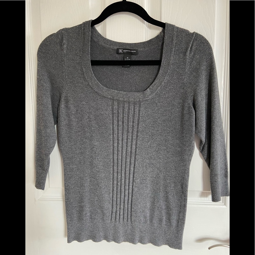 INC gray sweater